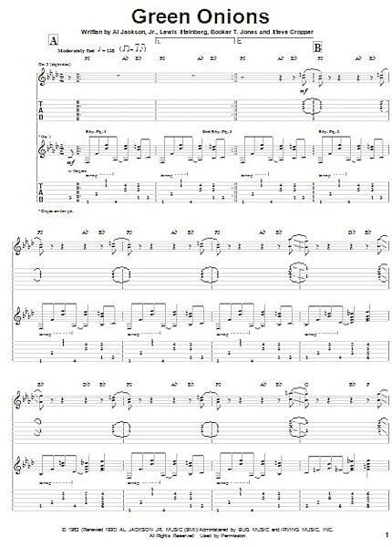 open zoom image for Green Onions - Guitar TAB, New, Main