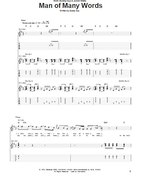 open zoom image for Man Of Many Words - Guitar TAB, New, Main