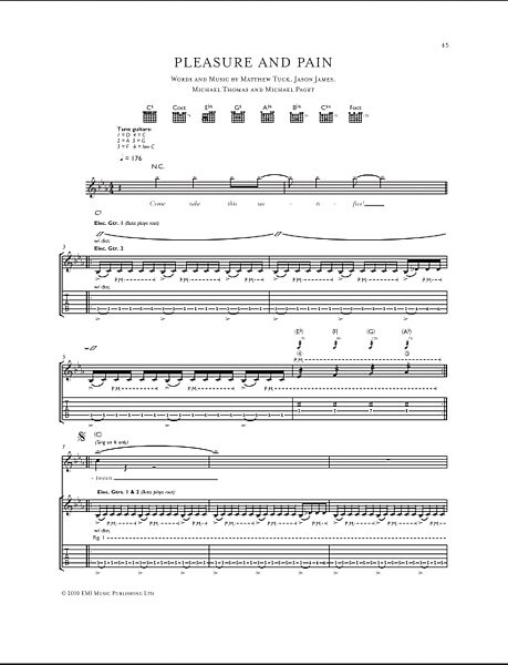open zoom image for Pleasure And Pain - Guitar TAB, New, Main