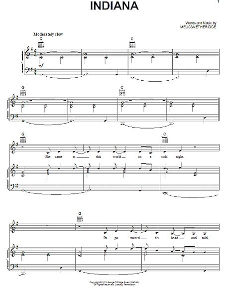 open zoom image for Indiana - Piano/Vocal/Guitar, New, Main