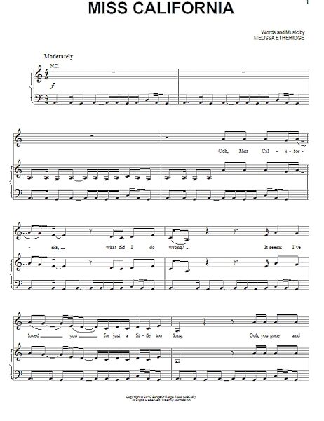 open zoom image for Miss California - Piano/Vocal/Guitar, New, Main