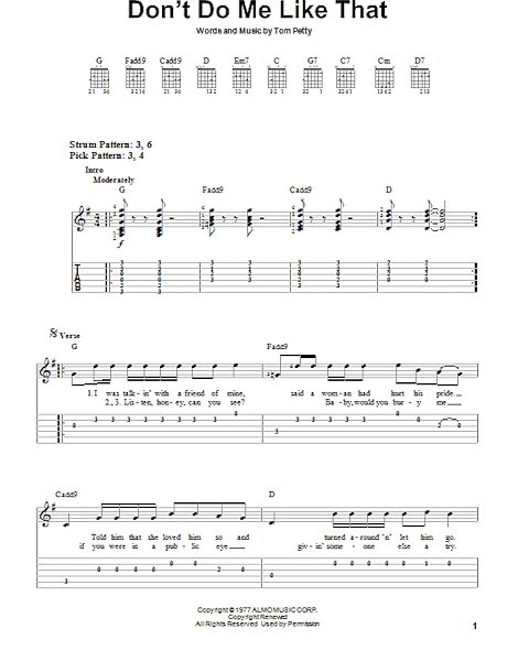 open zoom image for Don't Do Me Like That - Easy Guitar with TAB, New, Main