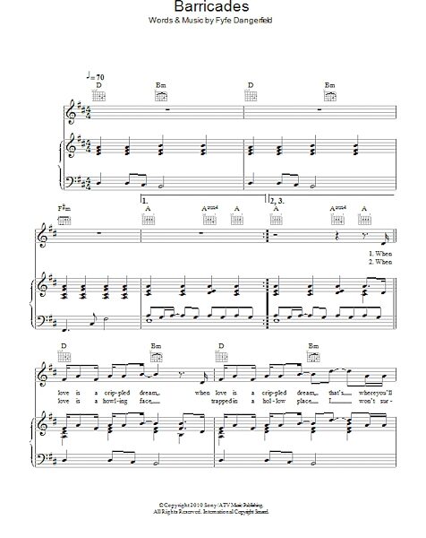 open zoom image for Barricades - Piano/Vocal/Guitar, New, Main