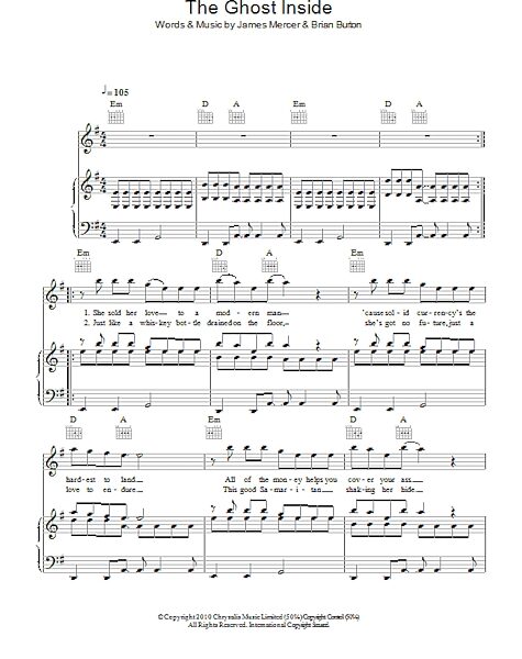 open zoom image for The Ghost Inside - Piano/Vocal/Guitar, New, Main