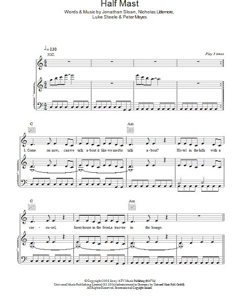 open zoom image for Half Mast - Piano/Vocal/Guitar, New, Main