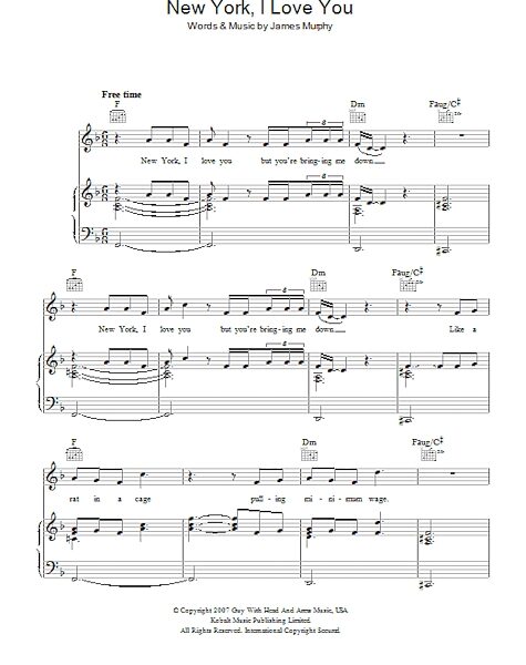 open zoom image for New York, I Love You But You're Bringing Me Down - Piano/Vocal/Guitar, New, Main