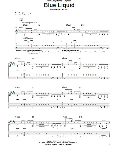 open zoom image for Blue Liquid - Guitar TAB, New, Main