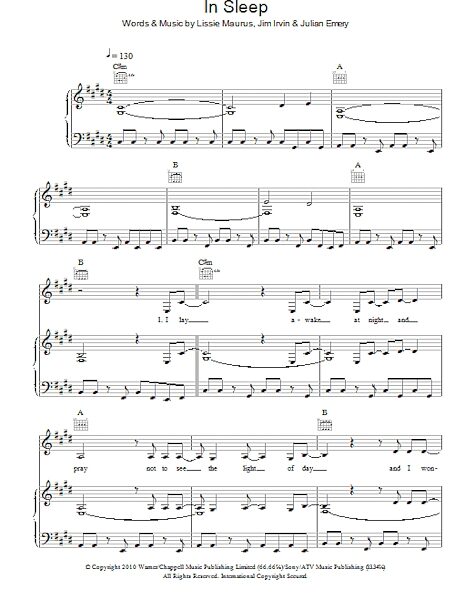 open zoom image for In Sleep - Piano/Vocal/Guitar, New, Main