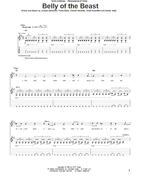 open zoom image for Belly Of The Beast - Guitar TAB, New, Main