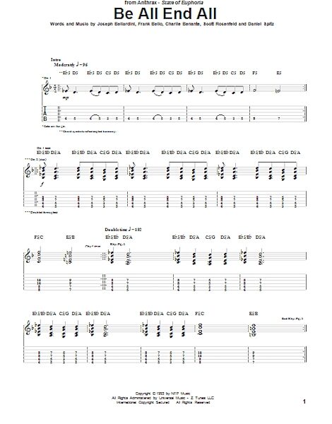 open zoom image for Be All End All - Guitar TAB, New, Main