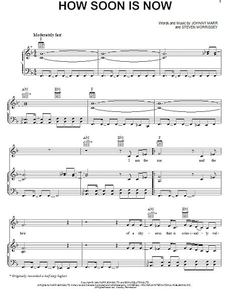 open zoom image for How Soon Is Now - Piano/Vocal/Guitar, New, Main