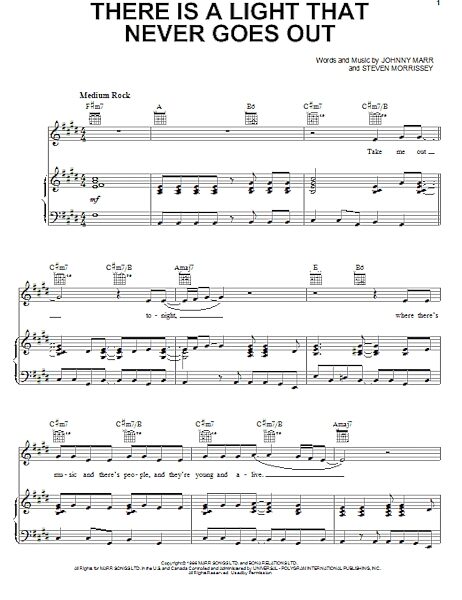 open zoom image for There Is A Light That Never Goes Out - Piano/Vocal/Guitar, New, Main