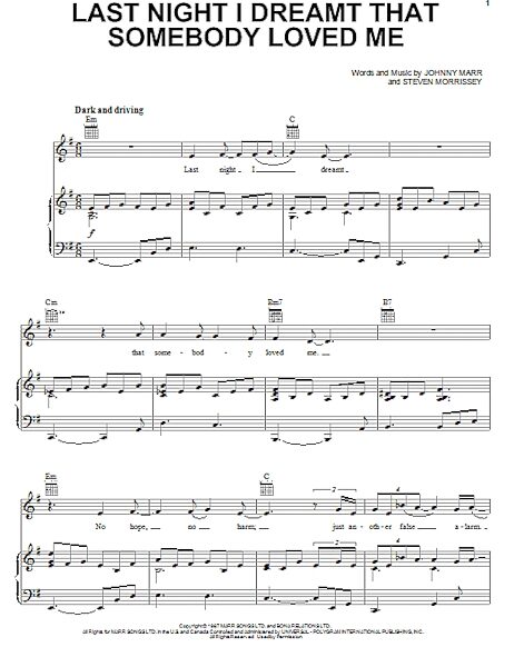 open zoom image for Last Night I Dreamt That Somebody Loved Me - Piano/Vocal/Guitar, New, Main