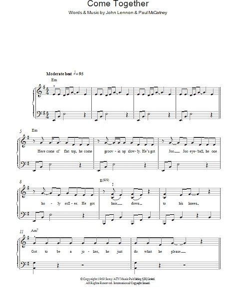 open zoom image for Come Together - Easy Piano, New, Main