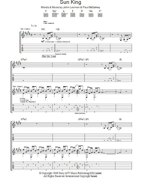 open zoom image for Sun King - Guitar TAB, New, Main