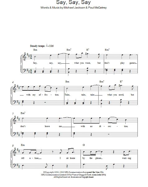 open zoom image for Say Say Say - Easy Piano, New, Main
