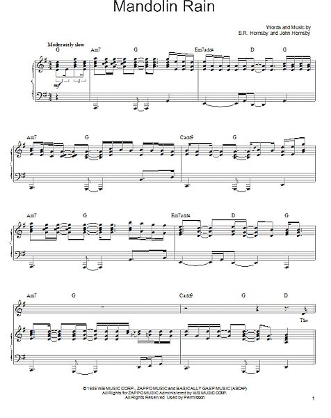 open zoom image for Mandolin Rain - Piano/Vocal/Guitar, New, Main