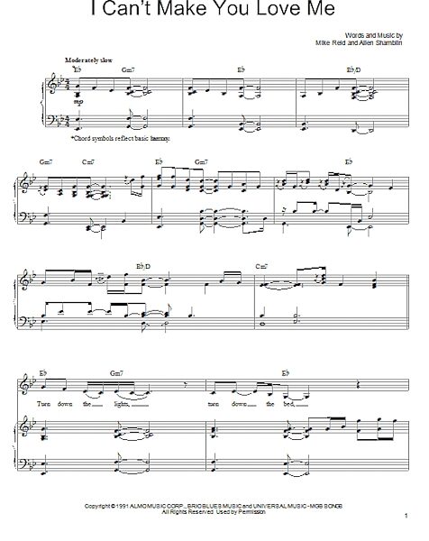 open zoom image for I Can't Make You Love Me - Piano/Vocal/Guitar, New, Main