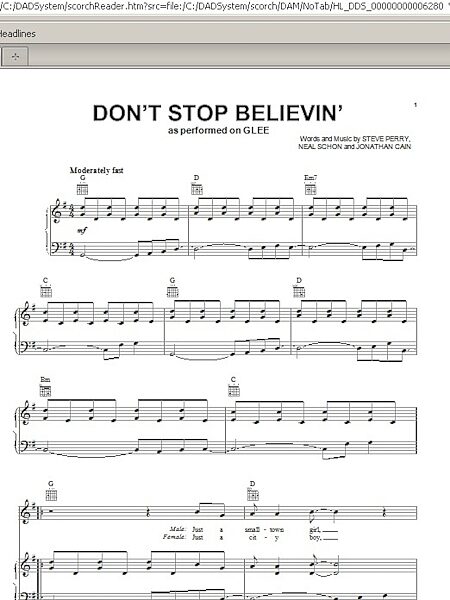 open zoom image for Don't Stop Believin' - Piano/Vocal/Guitar, New, Main