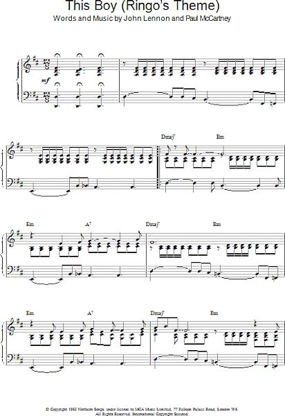 open zoom image for This Boy (Ringo's Theme) - Piano Solo, New, Main