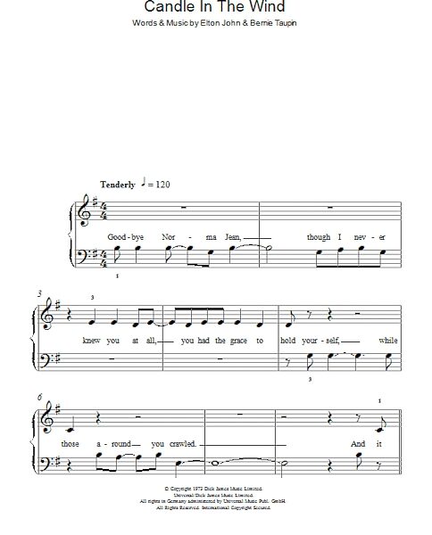open zoom image for Candle In The Wind - Easy Piano, New, Main