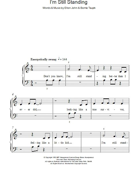 open zoom image for I'm Still Standing - Easy Piano, New, Main