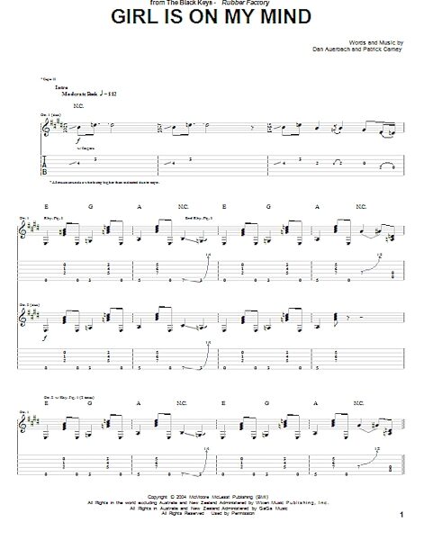 open zoom image for Girl Is On My Mind - Guitar TAB, New, Main