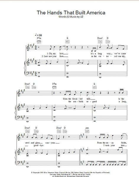 open zoom image for The Hands That Built America - Piano/Vocal/Guitar, New, Main