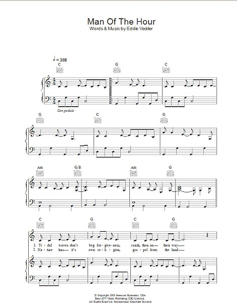 open zoom image for Man Of The Hour - Piano/Vocal/Guitar, New, Main