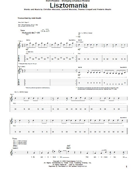 open zoom image for Lisztomania - Guitar TAB, New, Main