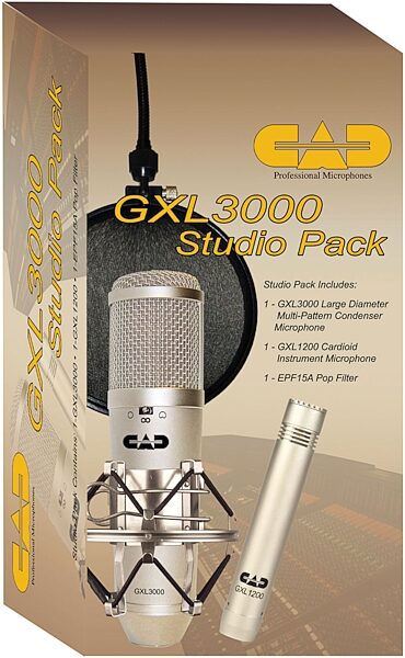 open zoom image for CAD GXL3000 Stereo Studio Microphone Pack, Box View