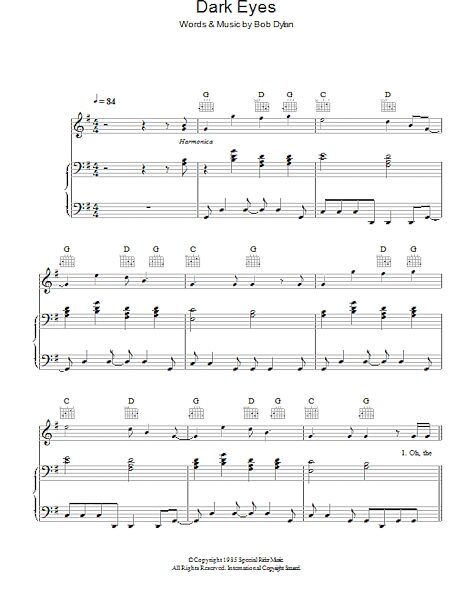 open zoom image for Dark Eyes - Piano/Vocal/Guitar, New, Main