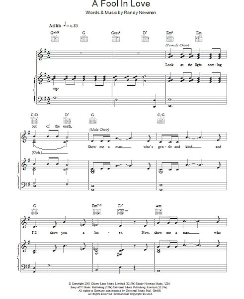 open zoom image for A Fool In Love - Piano/Vocal/Guitar, New, Main