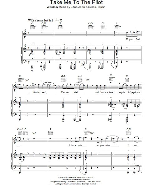 open zoom image for Take Me To The Pilot - Piano/Vocal/Guitar, New, Main