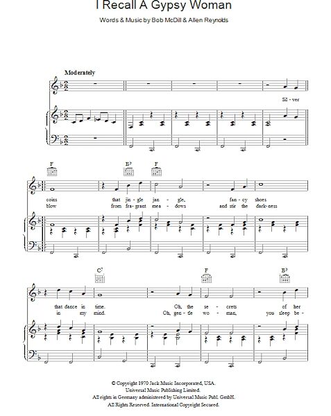 open zoom image for I Recall A Gypsy Woman - Piano/Vocal/Guitar, New, Main