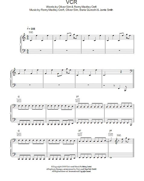 open zoom image for VCR - Piano/Vocal/Guitar, New, Main