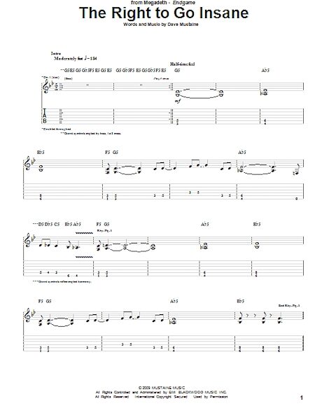 open zoom image for The Right To Go Insane - Guitar TAB, New, Main