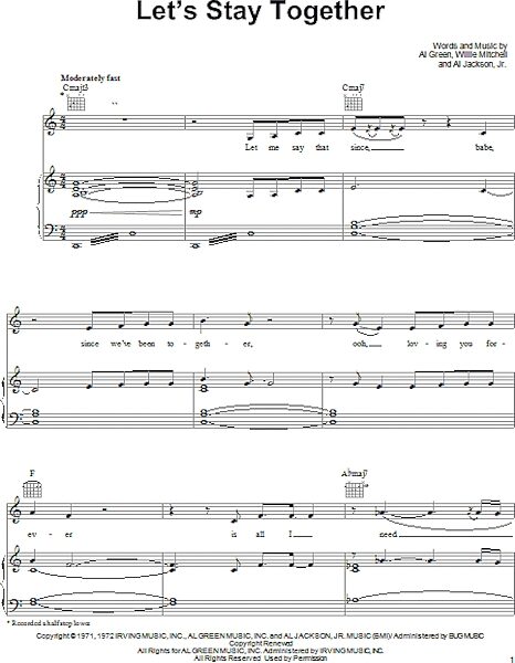 open zoom image for Let's Stay Together - Piano/Vocal/Guitar, New, Main