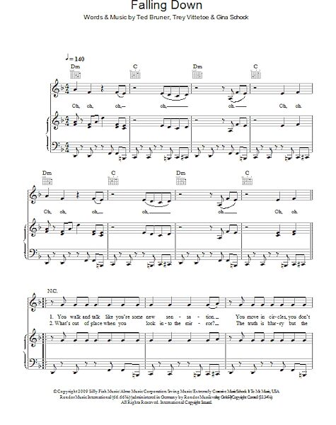open zoom image for Falling Down - Piano/Vocal/Guitar, New, Main