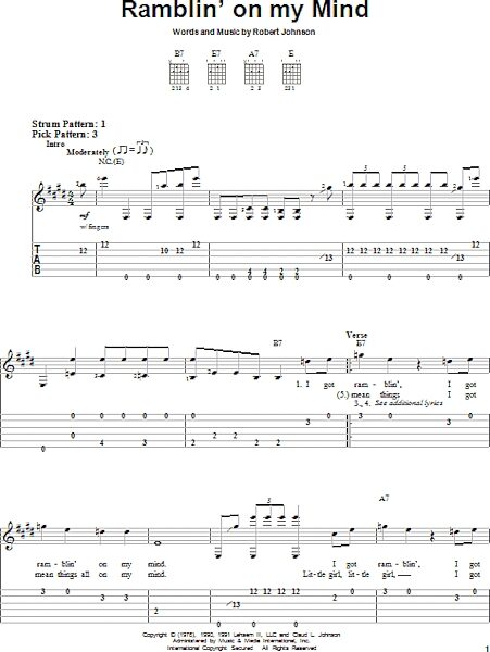 open zoom image for Ramblin' On My Mind - Easy Guitar with TAB, New, Main