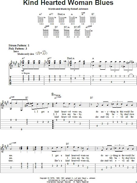 open zoom image for Kind Hearted Woman Blues - Easy Guitar with TAB, New, Main
