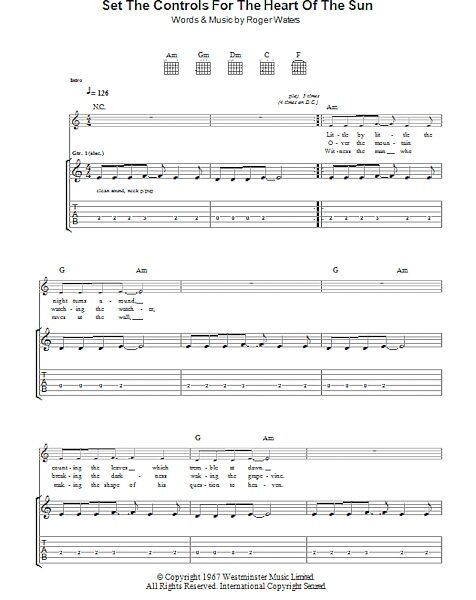 open zoom image for Set The Controls For The Heart Of The Sun - Guitar TAB, New, Main