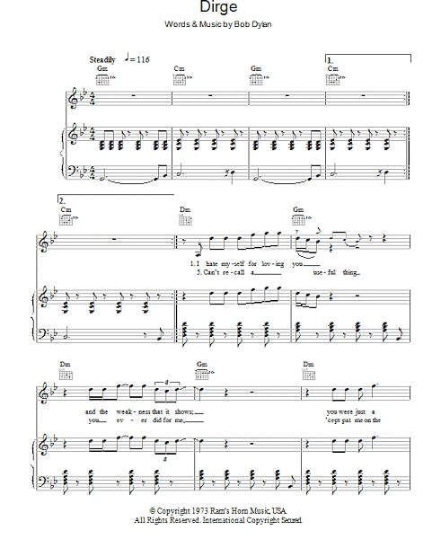 open zoom image for Dirge - Piano/Vocal/Guitar, New, Main