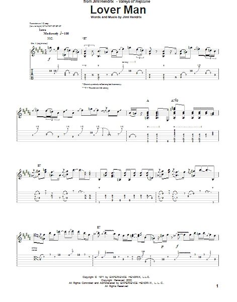 open zoom image for Lover Man - Guitar TAB, New, Main