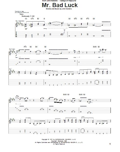 open zoom image for Mr. Bad Luck - Guitar TAB, New, Main