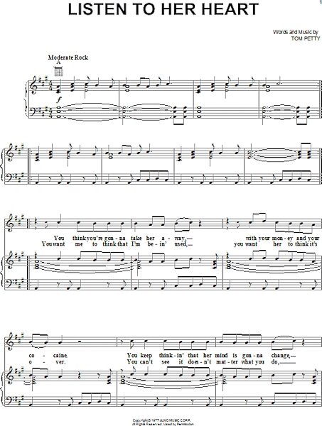 open zoom image for Listen To Her Heart - Piano/Vocal/Guitar, New, Main