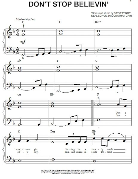 open zoom image for Don't Stop Believin' - Big Note Piano, New, Main