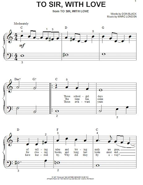 open zoom image for To Sir, With Love - Big Note Piano, New, Main