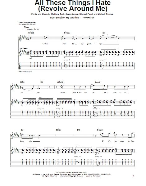 open zoom image for All These Things I Hate (Revolve Around Me) - Guitar TAB, New, Main