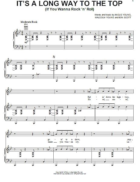 open zoom image for It's A Long Way To The Top (If You Wanna Rock 'N' Roll) - Piano/Vocal/Guitar, New, Main
